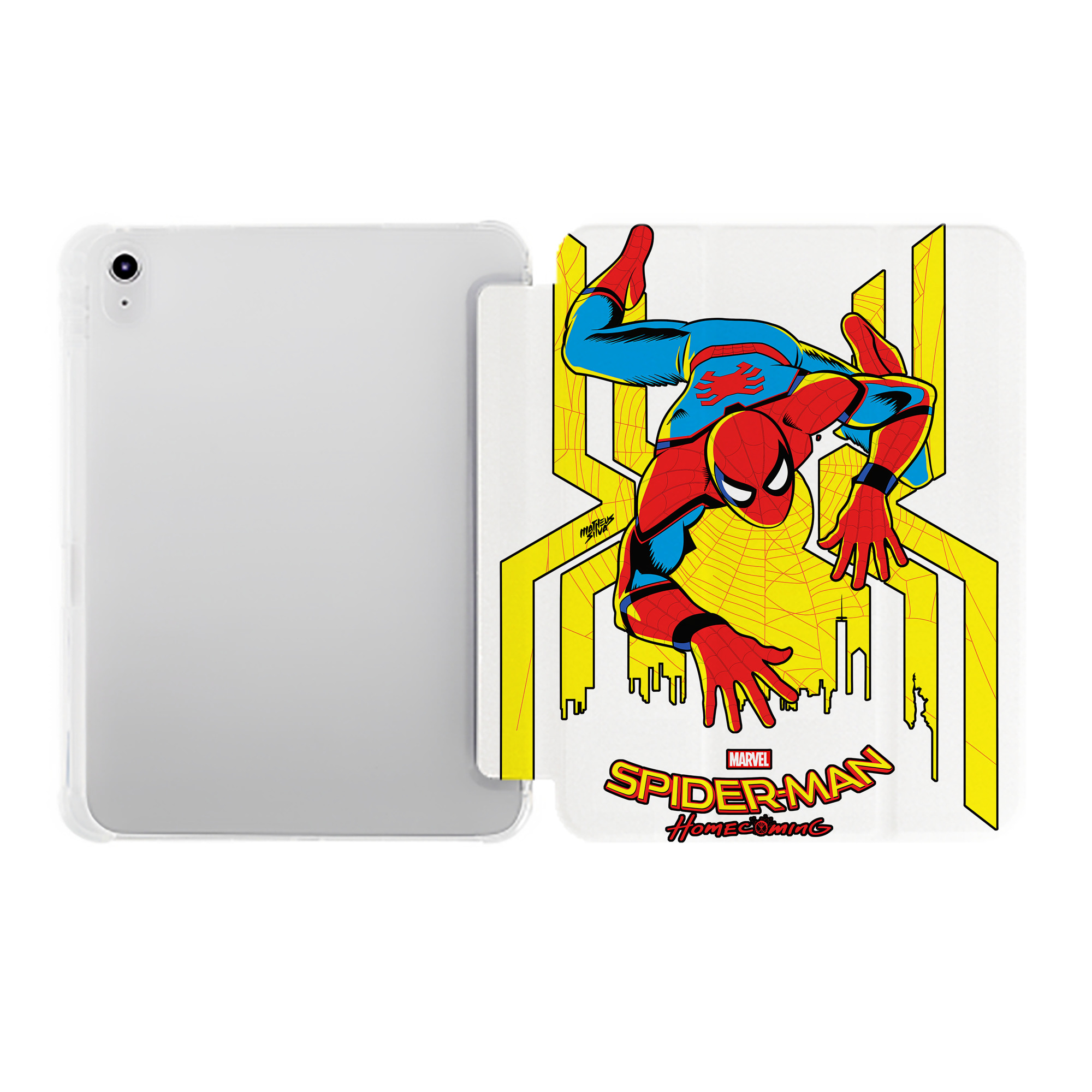 （画像用） Spider Man スパイダーマン IPad ケース ペン収納付き 三つ折りスタンド PUレザー×シリコン 対応機種9.5/10.5/10.9インチ